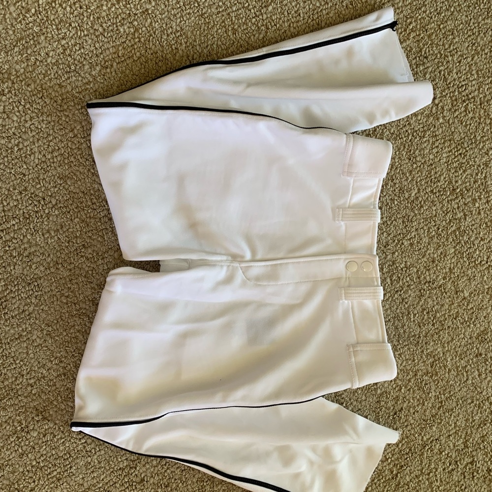 Baseball pants (white w/ black piping), youth XXL